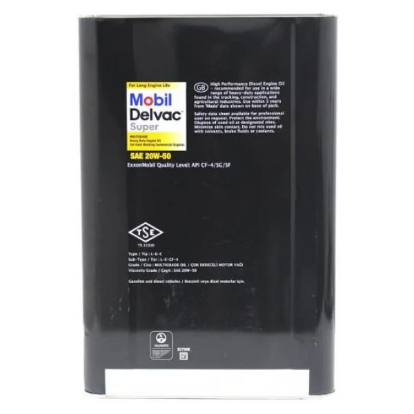 Mobil Delvac Süper 20w-50 18 Lt Ağır Dizel Motor Yağı - Görsel 6