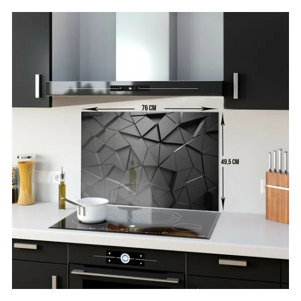 Decorıta Antrasit Kristal Cam Ocak Arkası Koruyucu - Görsel 5