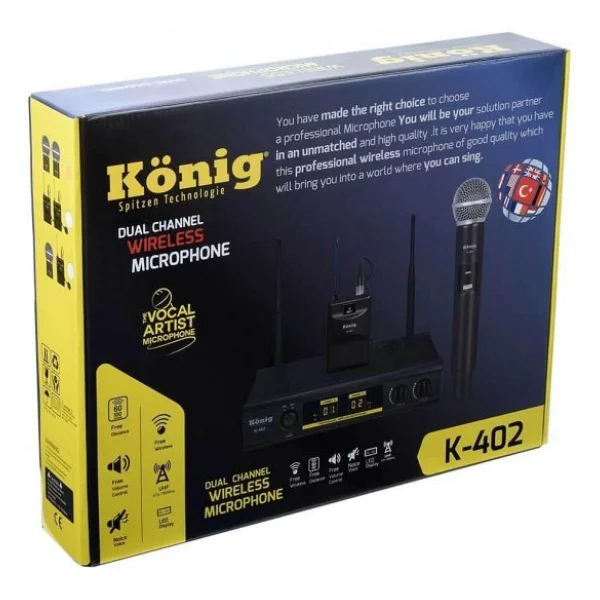 König K-402 1 El 1 Yaka 2 Kanal Uhf Telsiz Mikrofon - Görsel 5