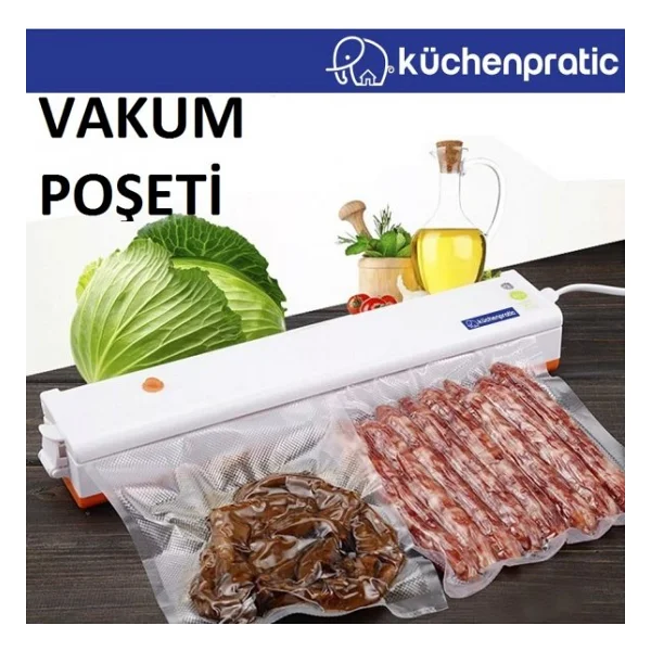 Küchen Pratic Tırtıklı Vakum Poşeti 100 Adet Desenli Vakum Naylonu 18x23 - Görsel 3