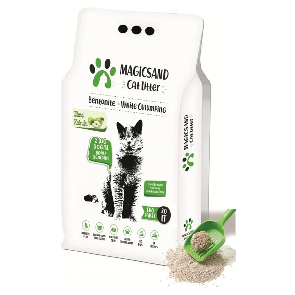 Magicsand Elma Kokulu 20 Lt İnce Taneli Bentonit Kedi Kumu - Görsel 4