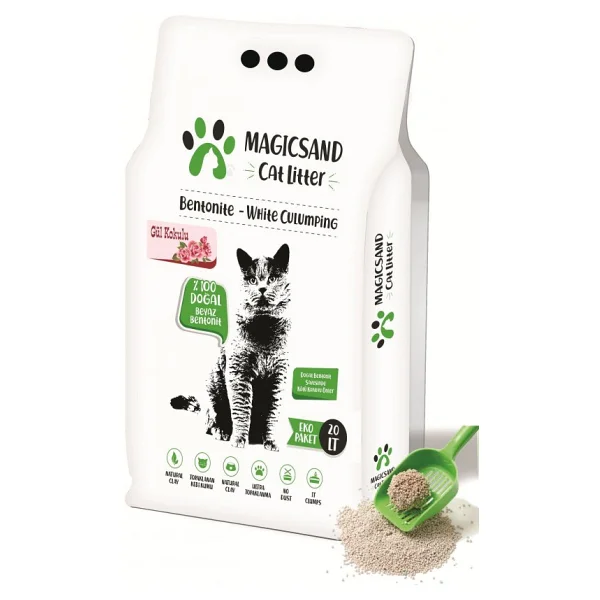 Magicsand Gül Kokulu 20 Lt İnce Taneli Bentonit Kedi Kumu - Görsel 7
