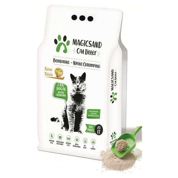 Magicsand Kavun Kokulu 20 Lt İnce Taneli Bentonit Kedi Kumu - Görsel 4