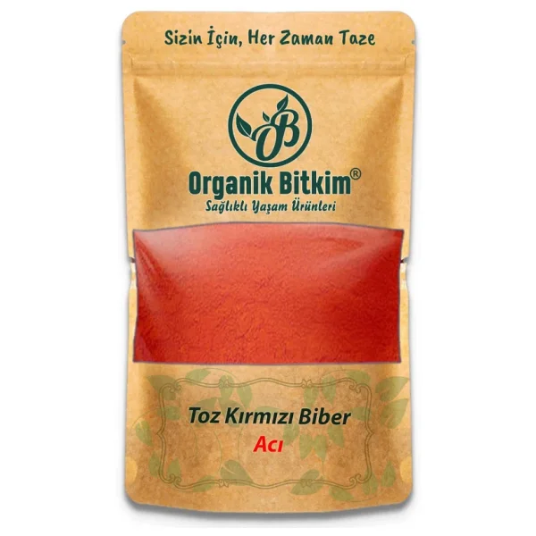 Organik Bitkim 1000 Gr Acı Toz Kırmızı Biber - Görsel 3