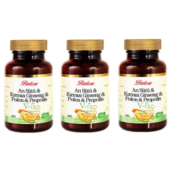 Balen V5 Arı Sütü Kırmızı Ginseng Propolis 60 Tablet 3'lü - Görsel 7