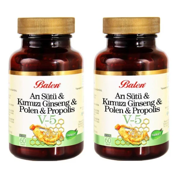 Balen V5 Arı Sütü Kırmızı Ginseng Propolis 60 Tablet 2'li - Görsel 5
