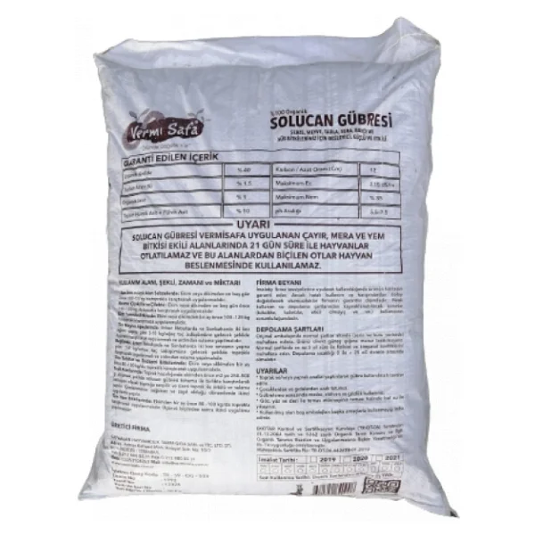 Vermisafa Organik 20 kg Katı Solucan Gübresi - Görsel 3