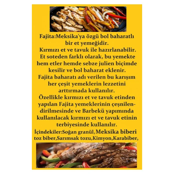 Fajita Baharatı 1 Kg (Seasoning) 1000 Gr - Görsel 2
