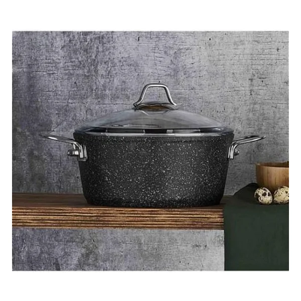 Falez Black Line 24 Cm Derin Granit Tencere - Görsel 4