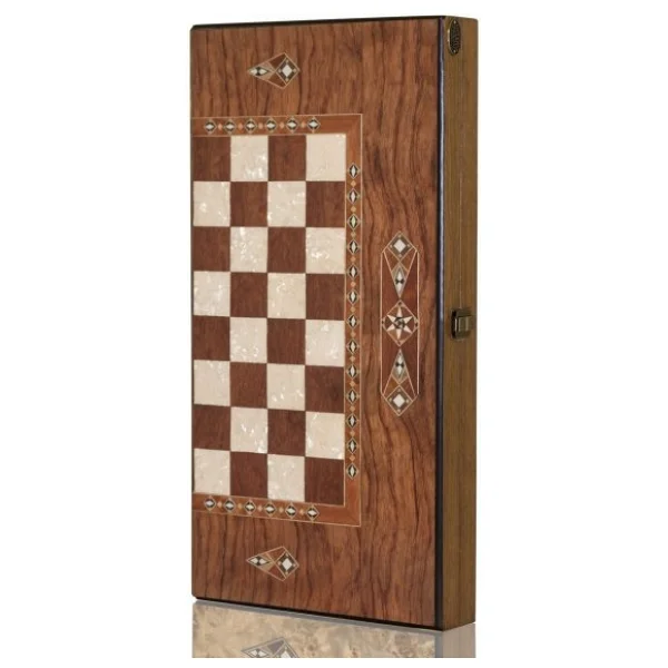 Helena Wood Art Klasik El Yapımı Büyük Boy Ahşap Tavla - Görsel 2