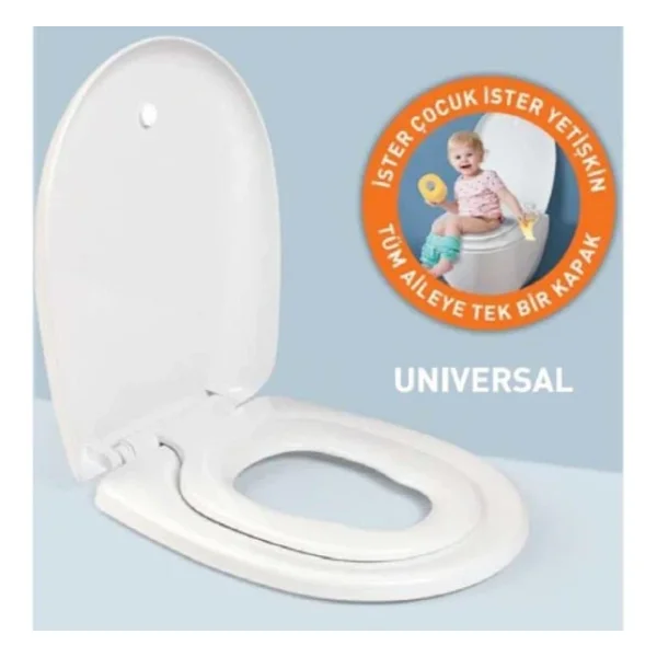 Nkp 0340 Universal Çocuk Adaptörlü Yavaş Kapanır Klozet Kapağı - Görsel 4