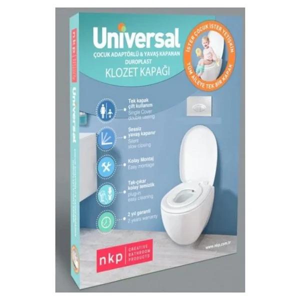Nkp 0340 Universal Çocuk Adaptörlü Yavaş Kapanır Klozet Kapağı - Görsel 7