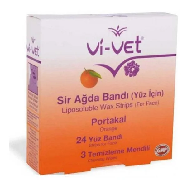 Vi-Vet Portakal Normal Ciltler İçin Yüze Özel 24'lü Sir Ağda Bandı - Görsel 4