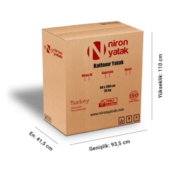 Niron Supreme Lüks 90x200 Katlanır Tek Kişilik Karyola Yatak - Görsel 9