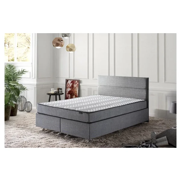 Niron Yatak Niron Silver Yatak Baza Başlık Seti 160x200 Çift Kişilik Full Ortopedik Yatak Gri Keten Baza Başlık - Görsel 3