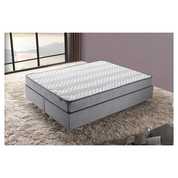 Niron Yatak Niron Silver Yatak Baza Başlık Seti 160x200 Çift Kişilik Full Ortopedik Yatak Gri Keten Baza Başlık - Görsel 5
