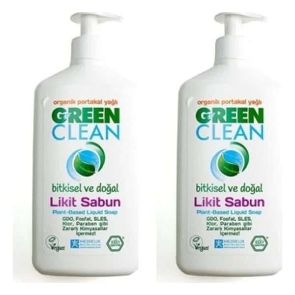 U Green Clean Organik Portakal Yağlı Bitkisel Likit Sabun 500 Ml 2'li - Görsel 4