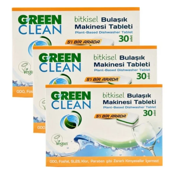 U Green Clean Bitkisel Bulaşık Makinesi Tableti 30'lu 3 Adet - Görsel 7