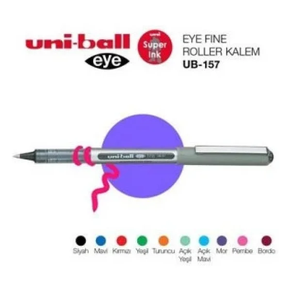 Uni-Ball Ub-157 0.7 Mm Bordo Roller Kalem - Görsel 5