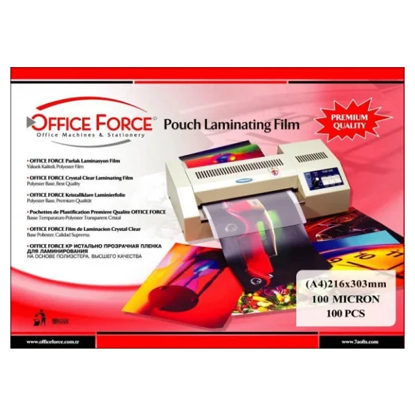 Office Force 100 Mic.A4 (216x303) Parlak Laminasyon Filmi 100'lü - Görsel 3