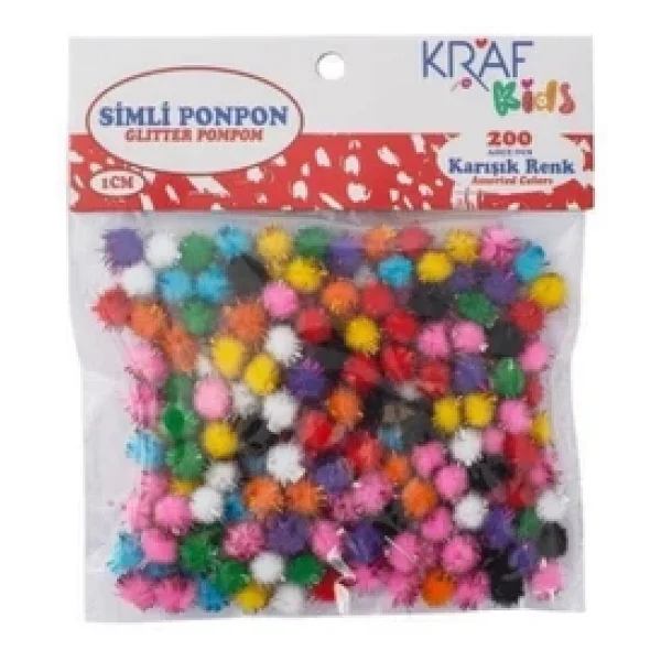 Kraf Kids Simli Ponpon 1 Cm 200'lu - Görsel 3