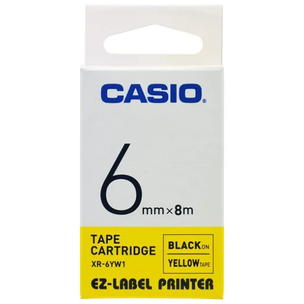 Casio Xr-6yw1 Etiket Yazıcısı Kartuşu Sarı Zemin Üzerine Siyah Baskı 6 Mm 8 Metre - Görsel 2