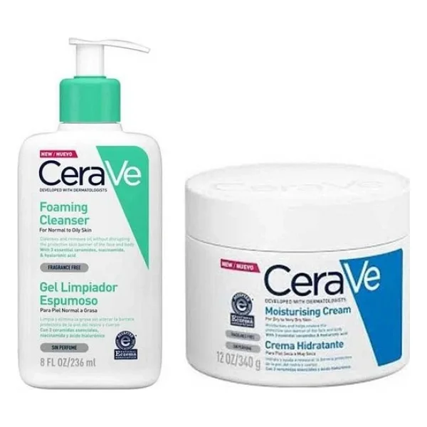 Cerave Köpüren Temizleyici 236 Ml + Nemlendirici Krem 340 Gr Kış Bakım Kiti - Görsel 3