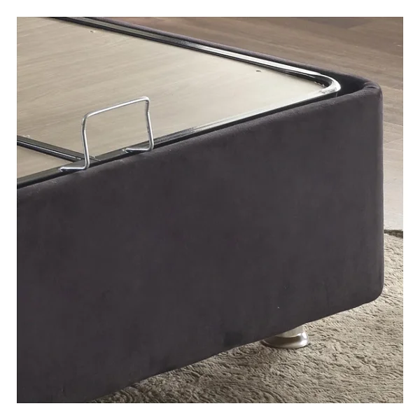 Niron Ela Baza Ve Başlık Seti -100x200 Cm Tek Kişilik Siyah Kumaş Baza Ve Başlığı Silinebilir Soho Kumaş - Görsel 9
