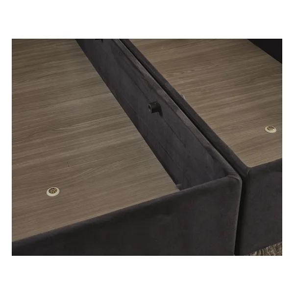 Niron Ela Baza -150x200 Cm Çift Kişilik Sandıklı Siyah Kumaş Baza Silinebilir Soho Kumaş - Görsel 8