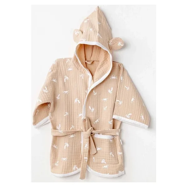 Andywawa Ac24611 Bathrobe Smil All Day Bebek Bornoz Beige - Görsel 2