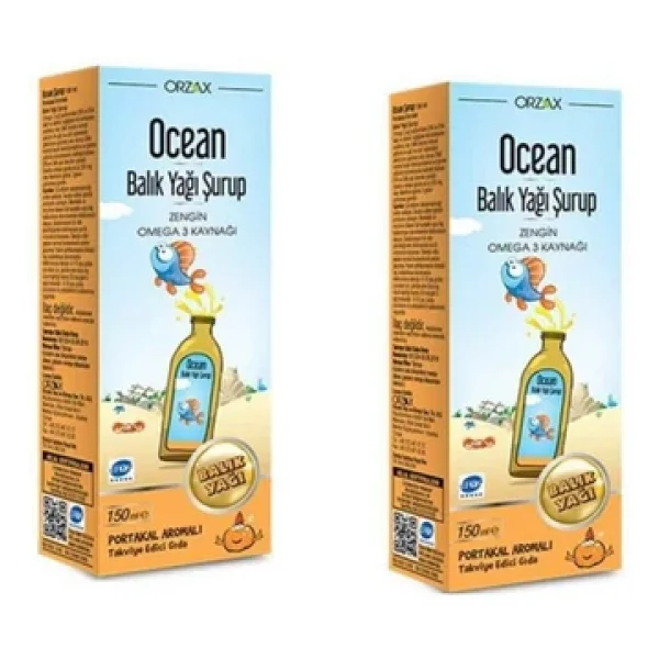 Ocean Portakal Aromalı Balık Yağı 150 Ml Şurup 2'li - Görsel 5