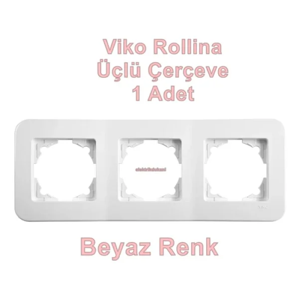 Viko Rollina Beyaz Üçlü Çerçeve - Görsel 4