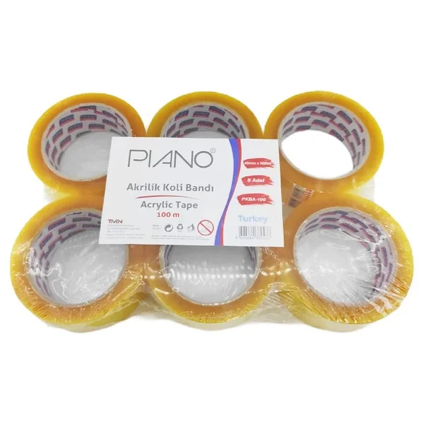 Piano Akrilik Şeffaf Koli Bandı 100 Metre 6 Lı Paket - Görsel 8
