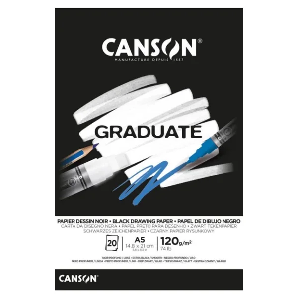 Canson Graduate Siyah Defter 120 Gram A5 20 Sayfa - Görsel 3