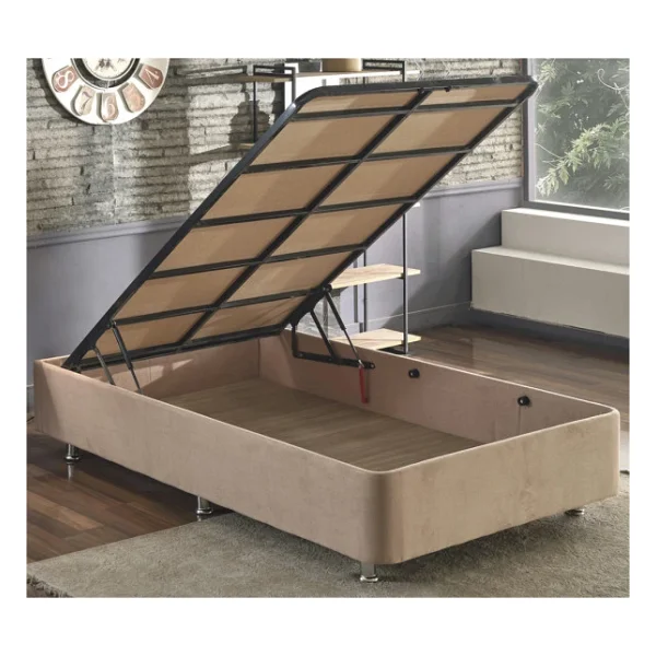 Niron Rama Baza Ve Başlık Seti 120x200 Cm Tek Kişilik Sütlü Kahve Kumaş Baza Ve Başlığı Soho Kumaş - Görsel 5