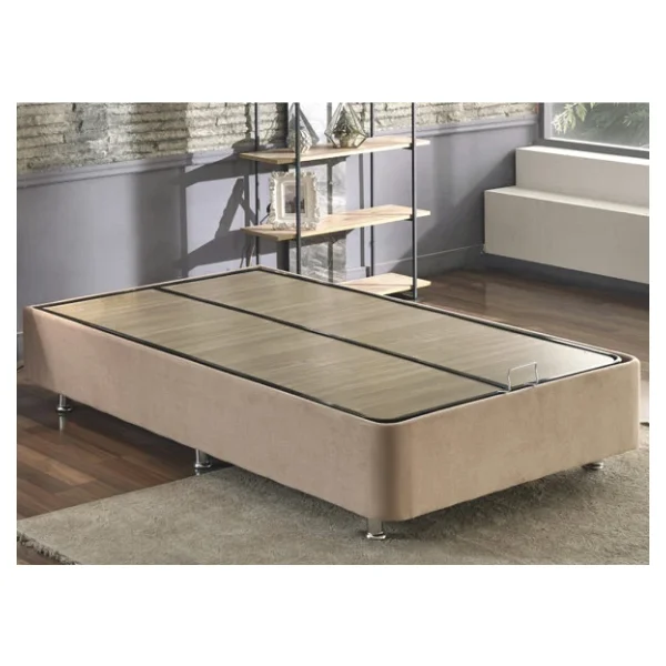 Niron Rama Baza Ve Başlık Seti 120x200 Cm Tek Kişilik Sütlü Kahve Kumaş Baza Ve Başlığı Soho Kumaş - Görsel 6