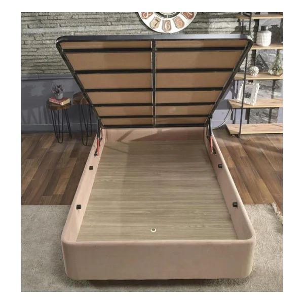 Niron Rama Baza Ve Başlık Seti 120x200 Cm Tek Kişilik Sütlü Kahve Kumaş Baza Ve Başlığı Soho Kumaş - Görsel 7