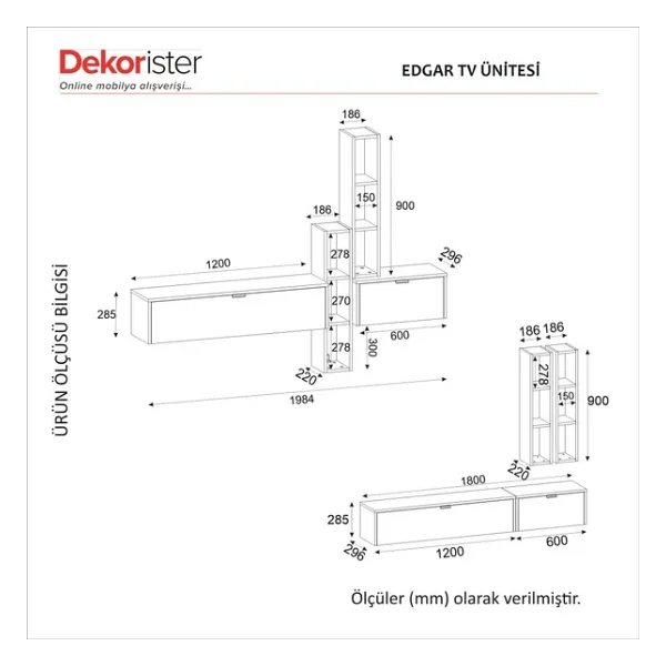 Dekorister Edgar TV Unitesi Kumtaşı - Sepet - Görsel 10