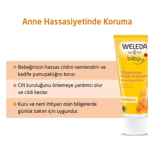 Weleda Baby Calendula Organik Nemlendirici Vücut Kremi 75ml - Görsel 9