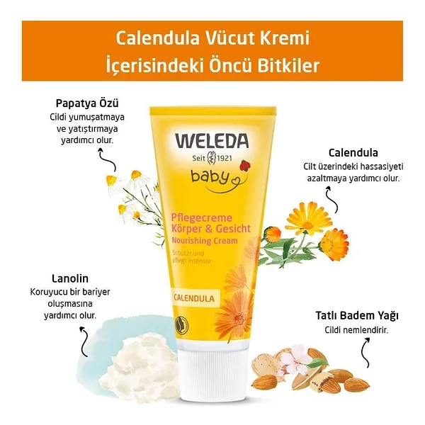 Weleda Baby Calendula Organik Nemlendirici Vücut Kremi 75ml - Görsel 10