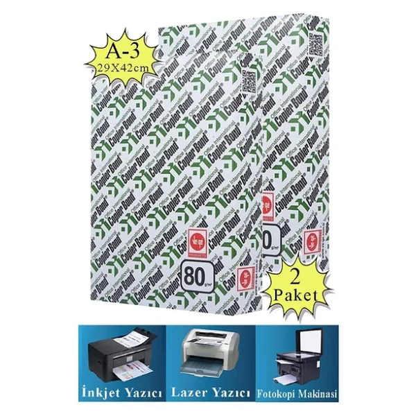 Copier Bond A3 80 Gr 1000 Yaprak 2'li Paket Fotokopi Kağıdı - Görsel 3