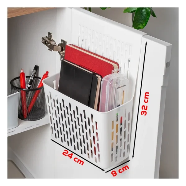 Porsima Org-52 Asılabilir Mutfak Banyo Dolap İçi Düzenleyici Organizer Deterjanlık - Beyaz - Görsel 5