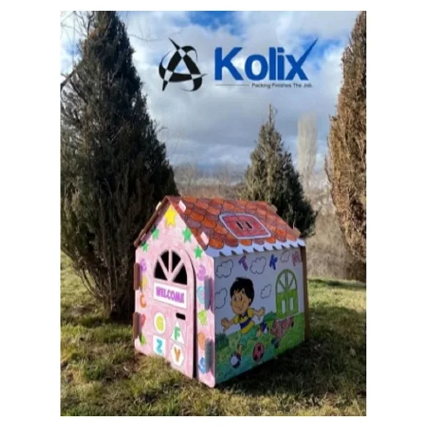 Kolix Büyük Boy XXL Karton Boyama Evi Eğitici Ve Öğretici Oyun Evi Oyun Çadırı - Görsel 6