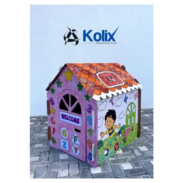 Kolix Büyük Boy XXL Karton Boyama Evi Eğitici Ve Öğretici Oyun Evi Oyun Çadırı - Görsel 10