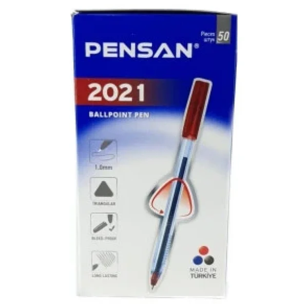 Pensan 1.0 Mm 50'li Üçgen Tükenmez Kalem Kırmızı - Görsel 3