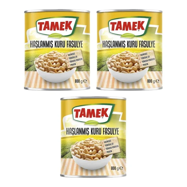 Tamek Haşlanmış Kuru Fasulye 800 Gr X 3'lü Paket - Görsel 3