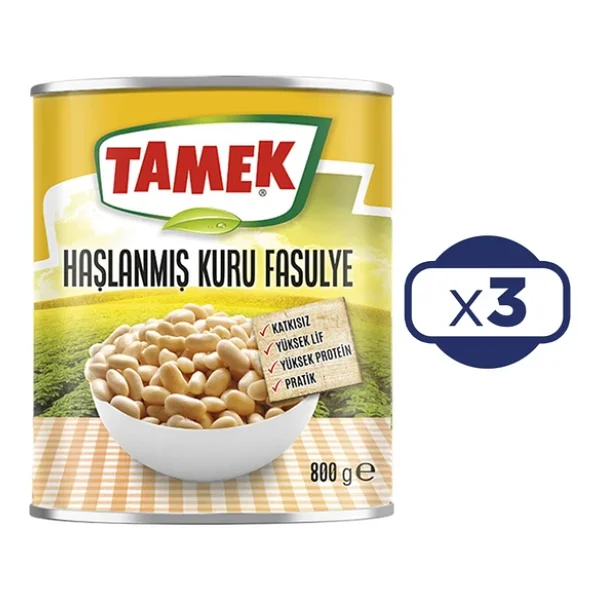 Tamek Haşlanmış Kuru Fasulye 800 Gr X 3'lü Paket - Görsel 4