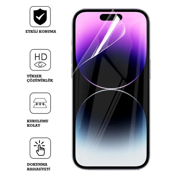 Redmi Note 14 Pro Uyumlu Ön Body Şeffaf Ultra Ekran Koruyucu Nano Jelatin - Görsel 7