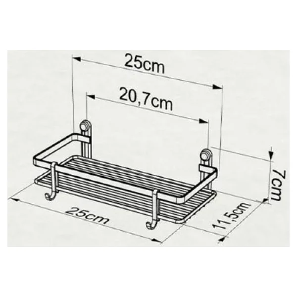 Geseus Tek Katlı Kancalı Banyo Rafı Mat Siyah Es081h - Görsel 4