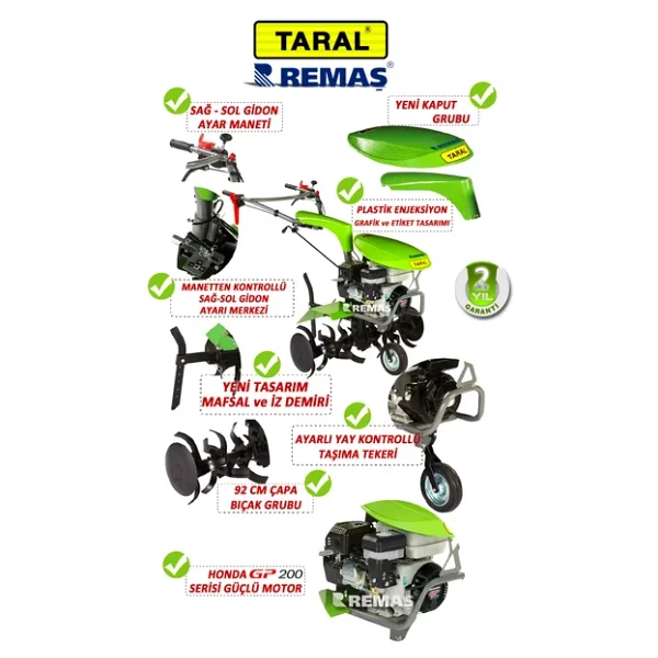 Taral 210m Gp200 6.5 Hp Benzinli Çapa Makinesi - Görsel 6